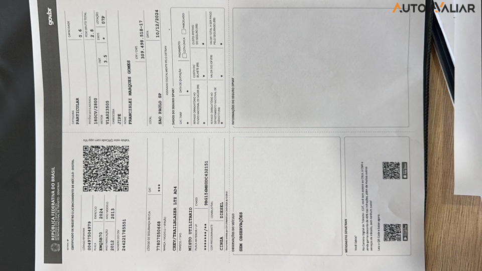 CHEVROLET TRAILBLAZER 2.8 LTZ 4X4 16V TURBO DIESEL 4P AUTOMATICO