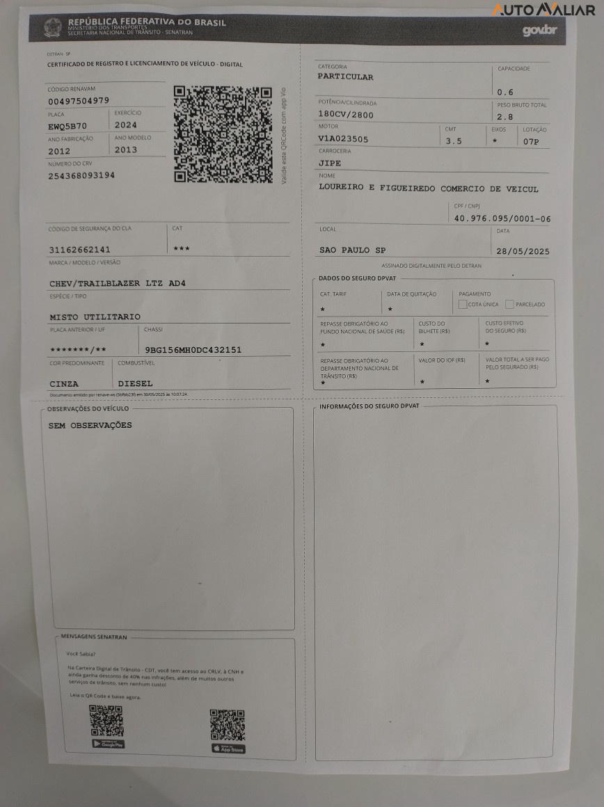 CHEVROLET TRAILBLAZER 2.8 LTZ 4X4 16V TURBO DIESEL 4P AUTOMATICO