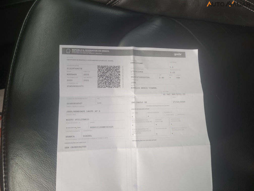 JEEP RENEGADE 2.0 16V TURBO DIESEL LONGITUDE 4P 4X4 AUTOMATICO