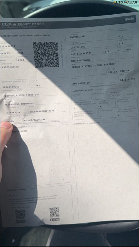 CHEVROLET ONIX 1.0 TURBO FLEX PLUS LTZ AUTOMÁTICO