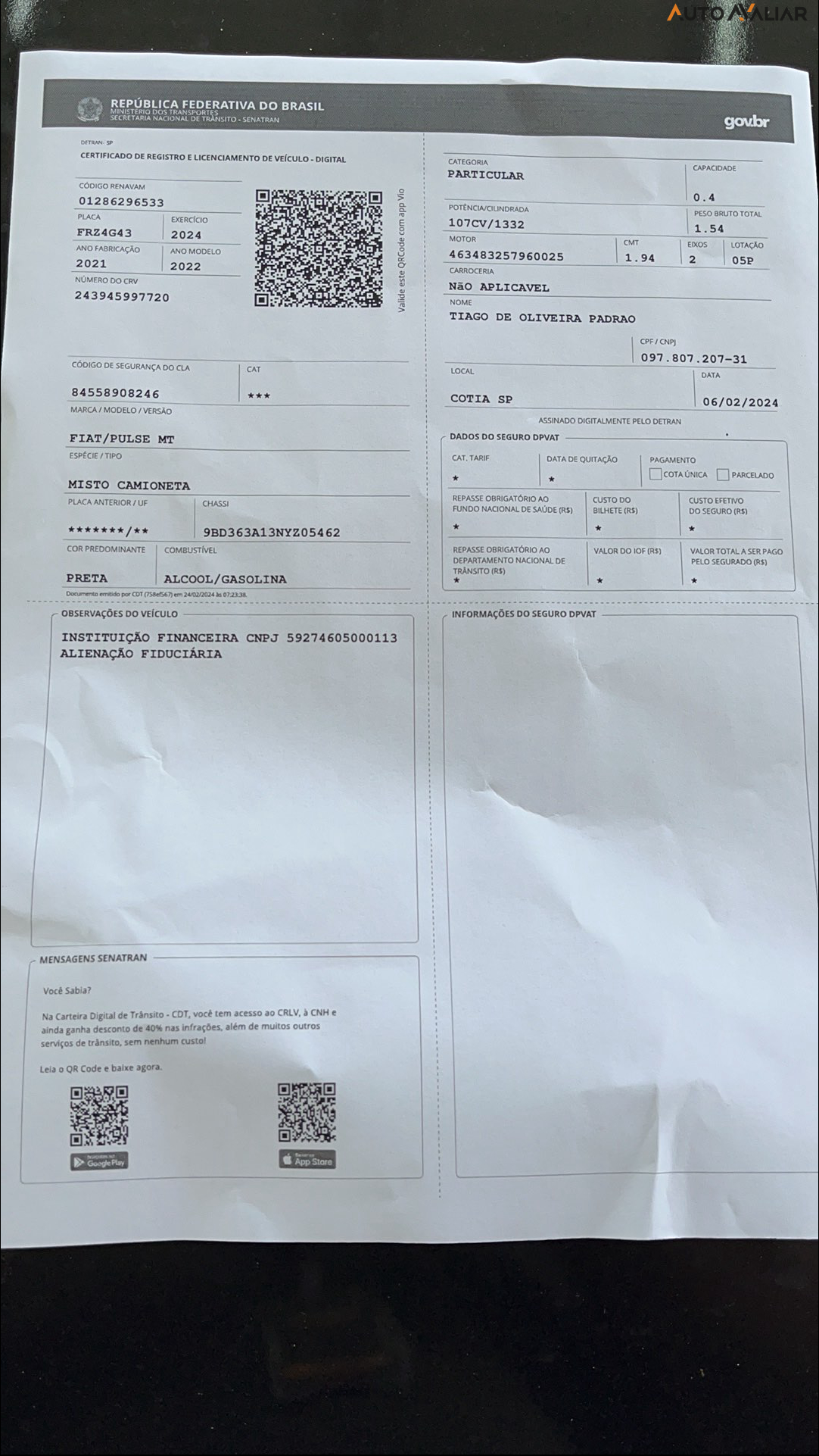 FIAT PULSE 1.3 FLEX DRIVE MANUAL