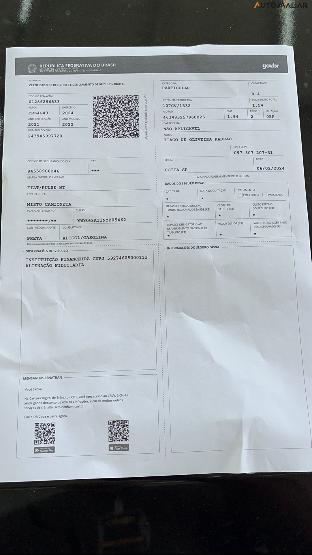 FIAT PULSE 1.3 FLEX DRIVE MANUAL