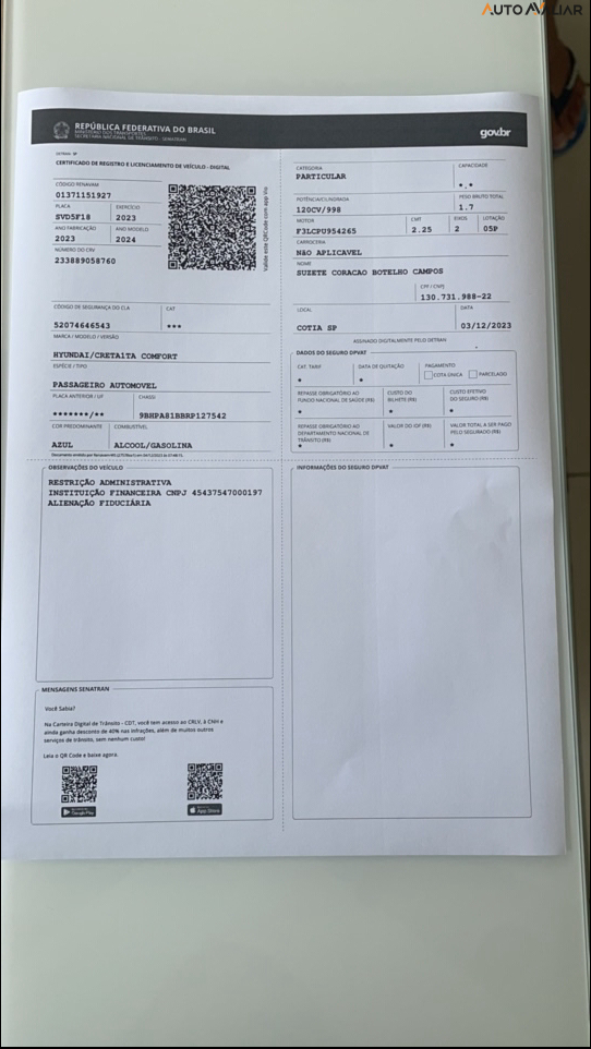 HYUNDAI CRETA 1.0 TGDI FLEX COMFORT AUTOM&Aacute;TICO