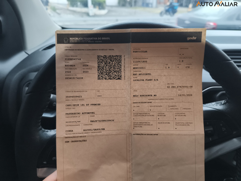 CHEVROLET SPIN 1.8 PREMIER 8V FLEX 4P AUTOMATICO