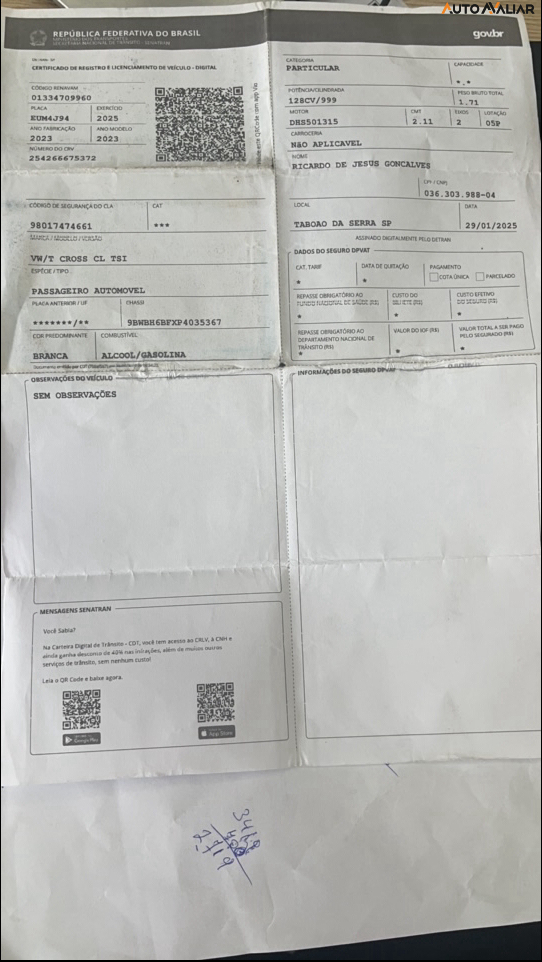 VOLKSWAGEN T-CROSS 1.0 200 TSI TOTAL FLEX COMFORTLINE AUTOM&Aacute;TICO