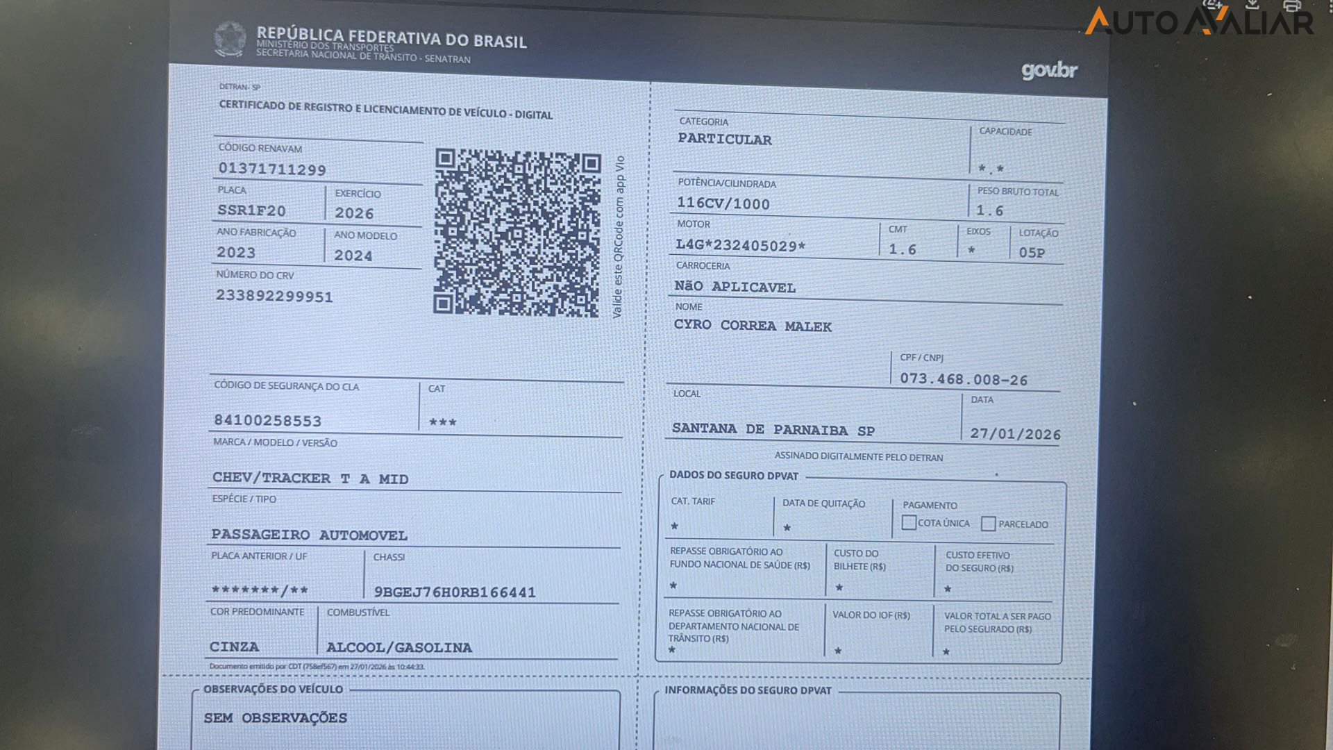 CHEVROLET TRACKER 1.0 TURBO FLEX MIDNIGHT AUTOMATICO