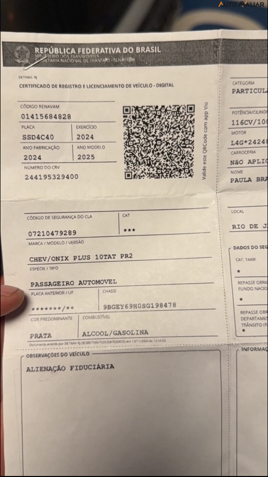 CHEVROLET ONIX 1.0 TURBO FLEX PLUS PREMIER AUTOM&Aacute;TICO