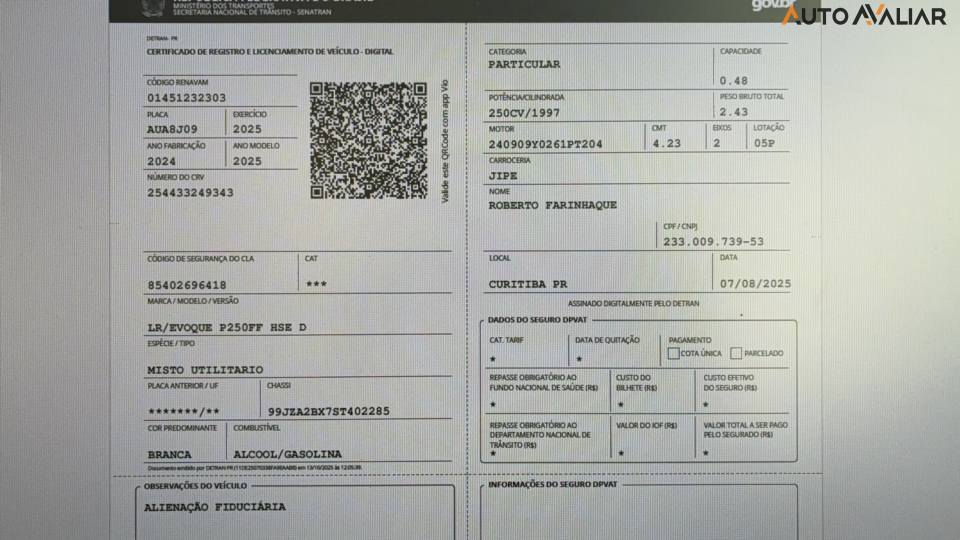 LAND ROVER RANGE ROVER EVOQUE 2.0 SI4 HSE DYNAMIC / FLEX AUTOM&Aacute;TICO