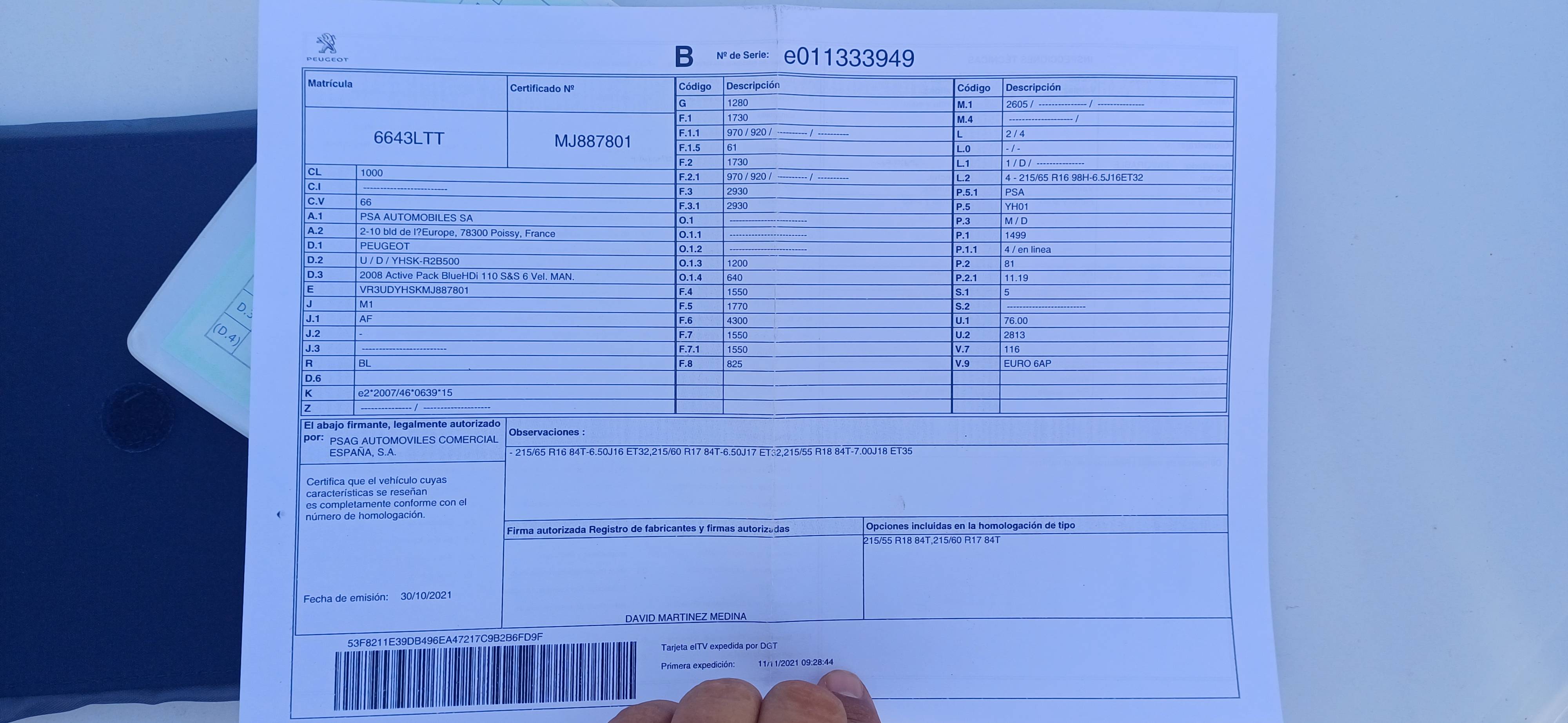 PEUGEOT 2008 DIESEL ACTIVE PACK (5P; 81KW; 110CV; CX. M; 10/2020 a 7/2022)