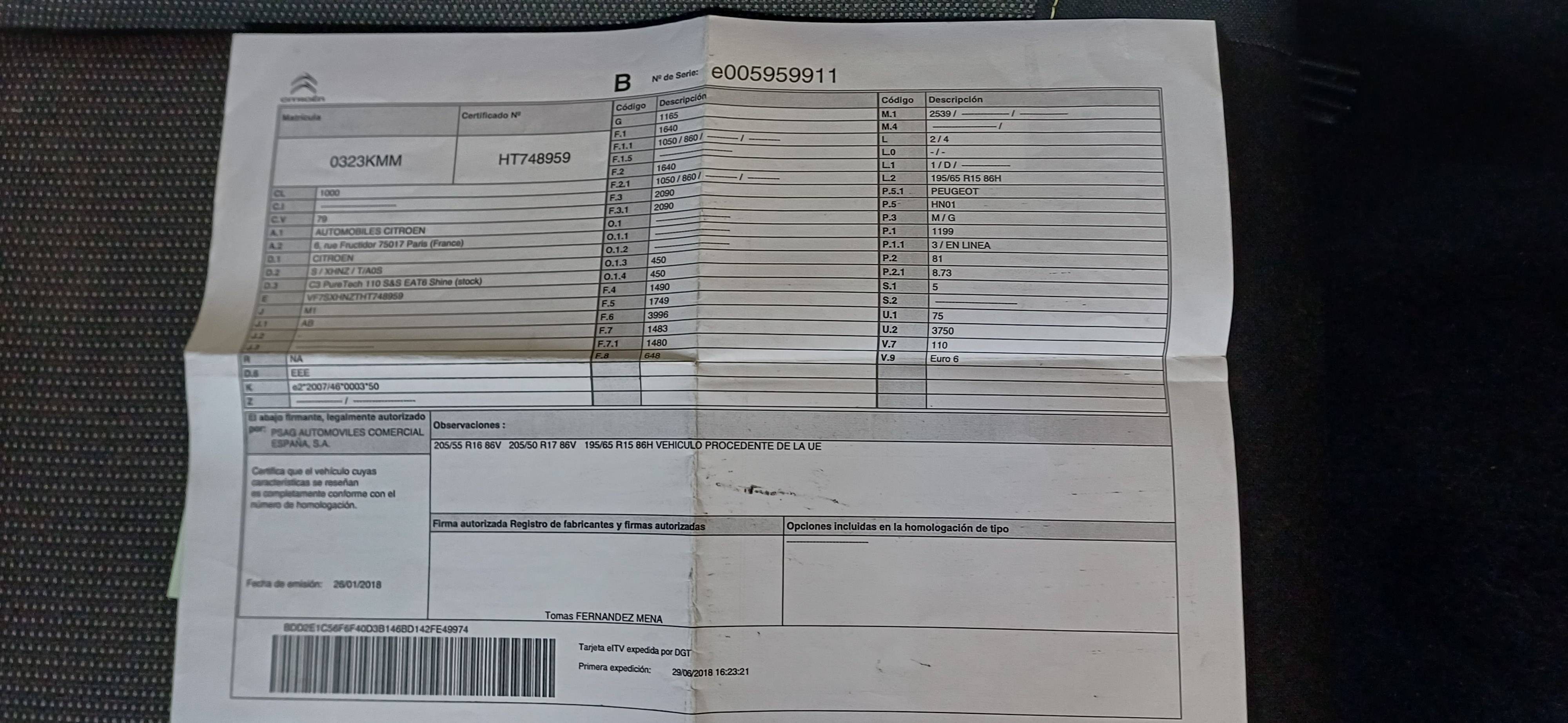 CITROEN C3 SHINE (5P; 81KW; 110CV; CX. M; 4/2017 a 3/2020)