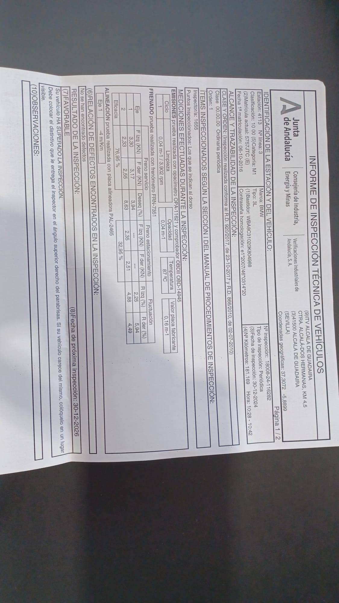 BMW SERIE 3 F30 DIESEL 318D (4P; 110KW; 150CV; CX. M; 7/2015 a 10/2018)