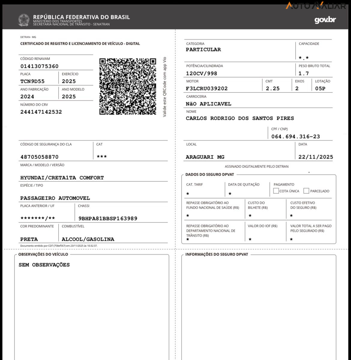 HYUNDAI CRETA 1.0 TGDI FLEX COMFORT AUTOM&Aacute;TICO