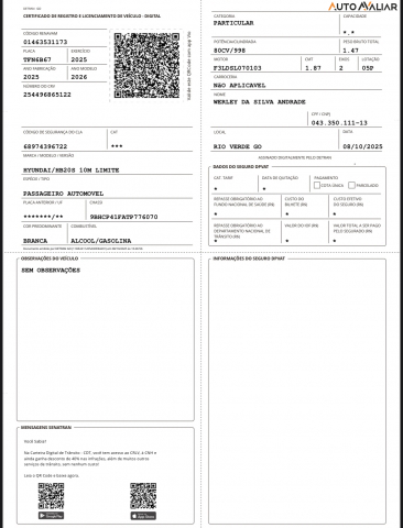 HYUNDAI HB20S 1.0 12V FLEX LIMITED MANUAL