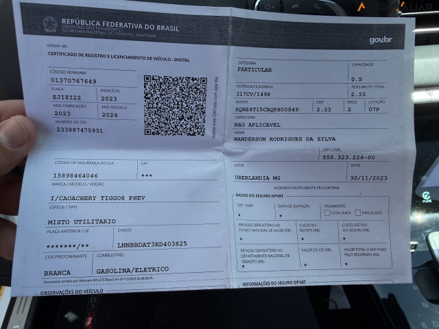 CHERY TIGGO 8 PRO 1.5 TCI PLUG-IN HYBRID DHT