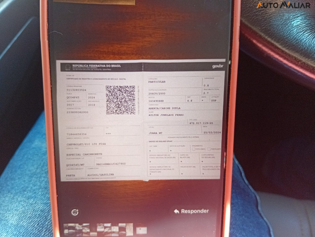 CHEVROLET S10 2.5 LTZ 4X4 CD 16V FLEX 4P AUTOMATICO