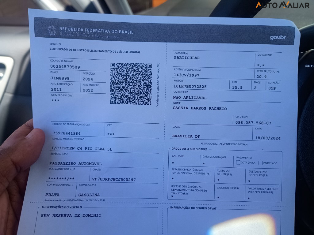 CITROEN C4 PICASSO 2.0 16V GLXA GASOLINA 4P AUTOMATICO