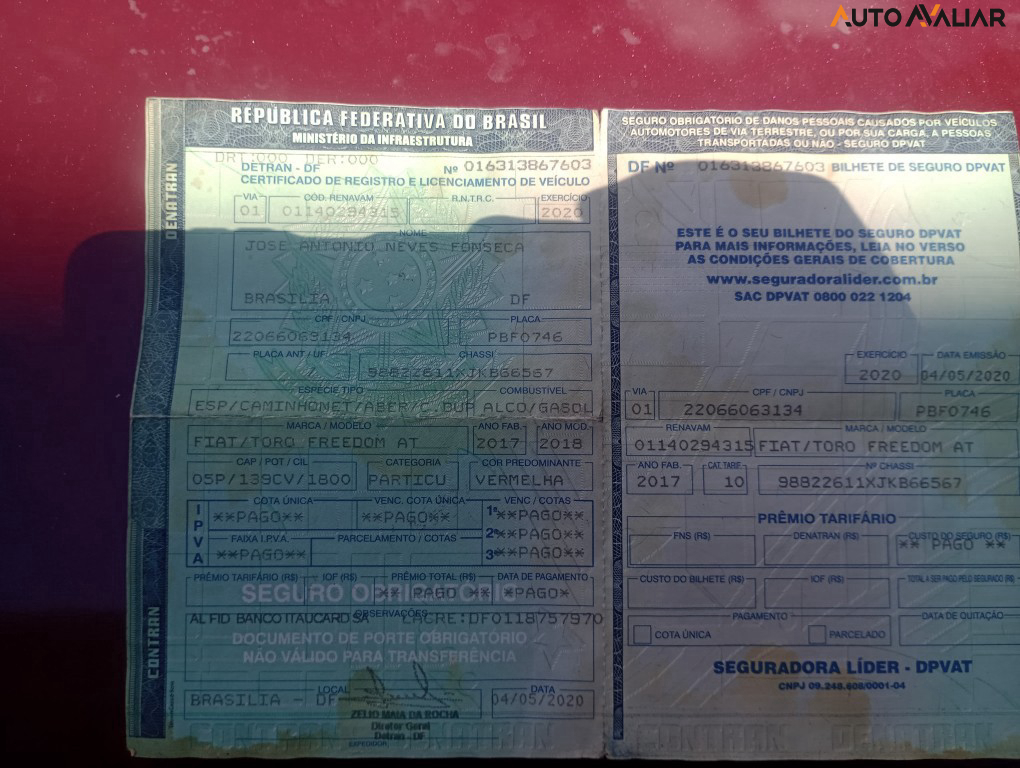 FIAT TORO 1.8 16V EVO FLEX FREEDOM AT6