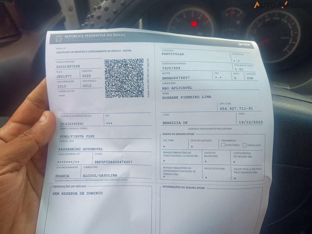 FORD FIESTA 1.0 ROCAM HATCH 8V FLEX 4P MANUAL