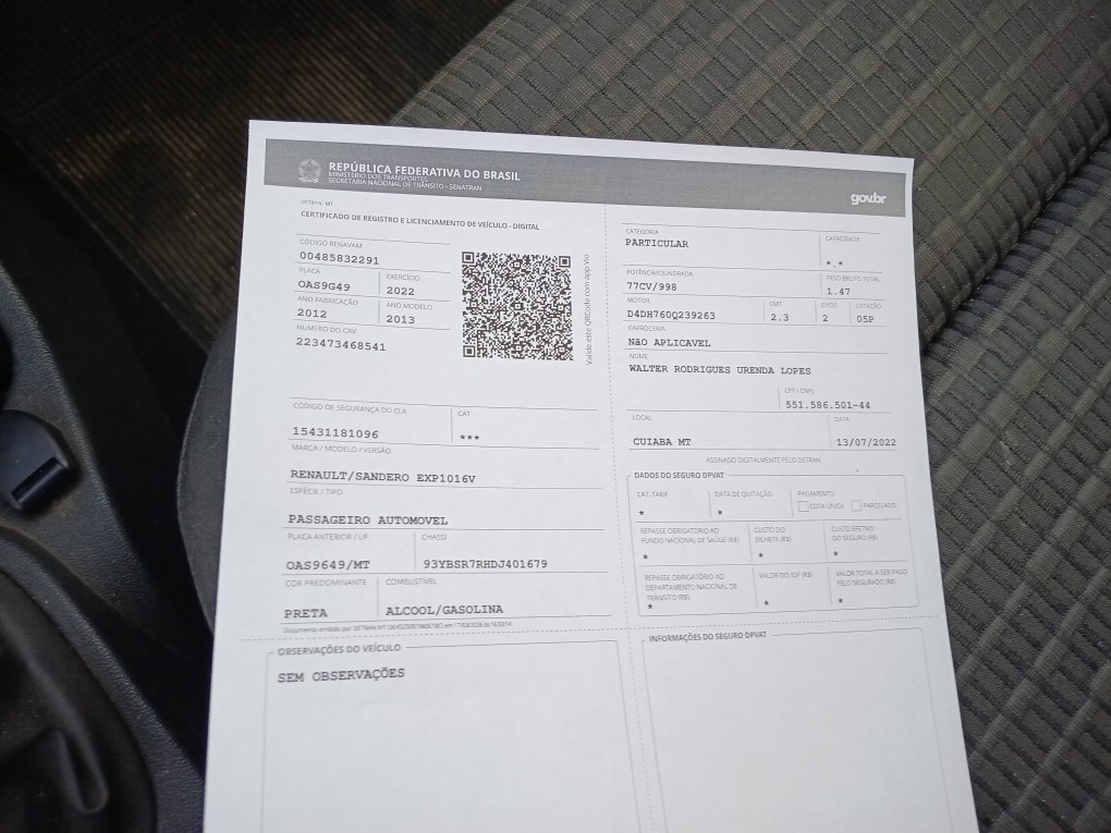 RENAULT SANDERO 1.0 EXPRESSION 16V FLEX 4P MANUAL