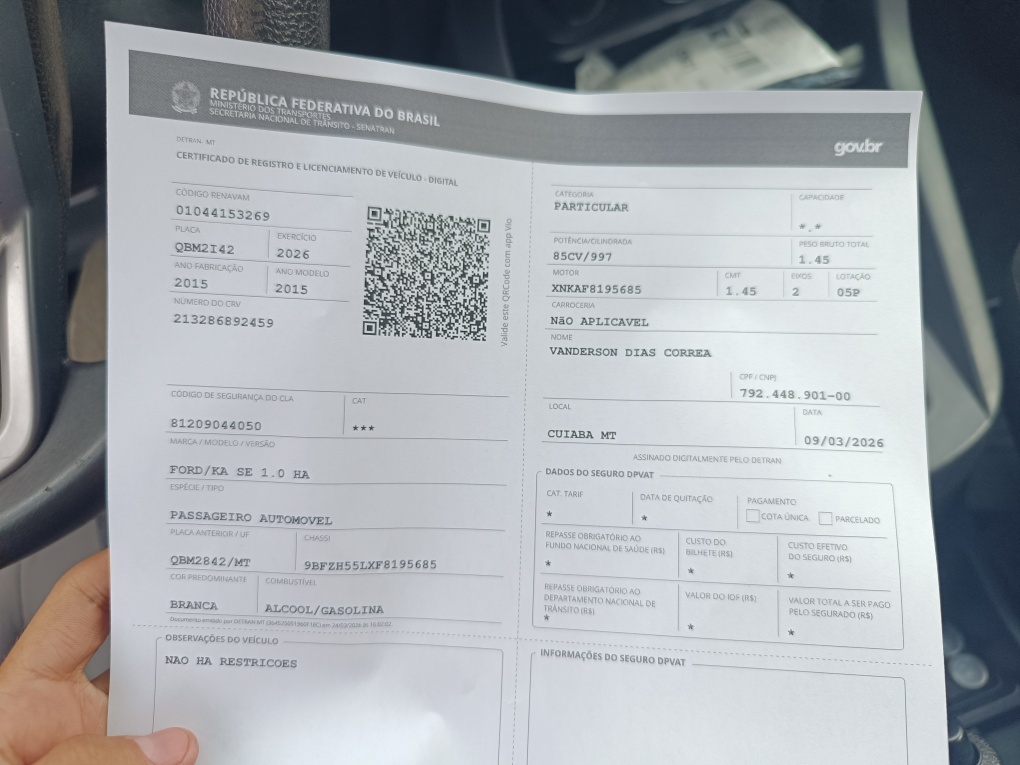 FORD KA 1.0 SE / SE PLUS TI-VCT FLEX