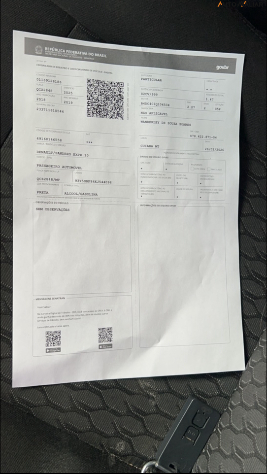 RENAULT SANDERO 1.0 12V SCE FLEX EXPRESSION MANUAL