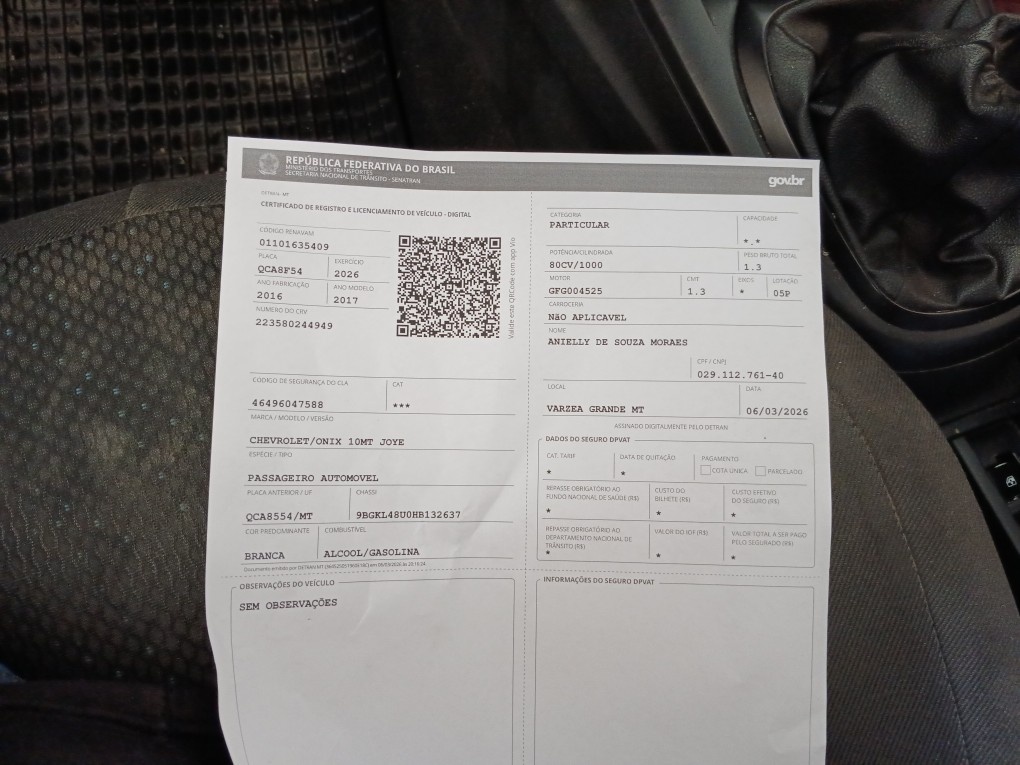 CHEVROLET ONIX 1.0 MPFI JOY 8V FLEX 4P MANUAL