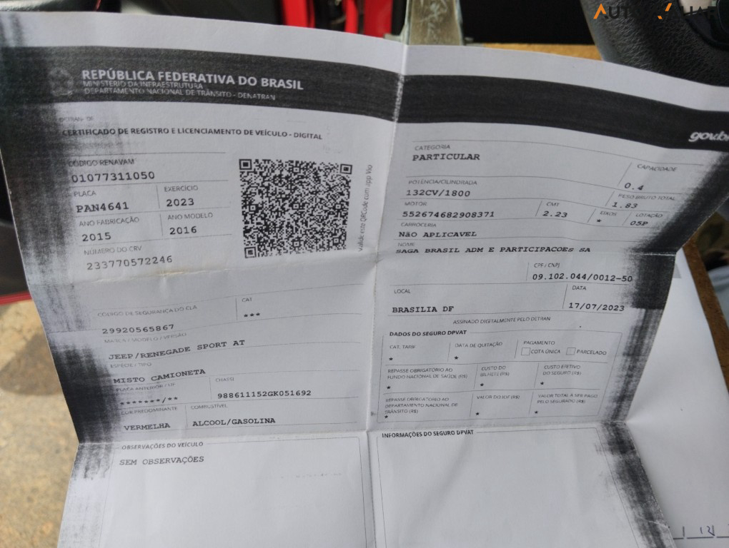 JEEP RENEGADE 1.8 16V FLEX SPORT 4P AUTOMATICO