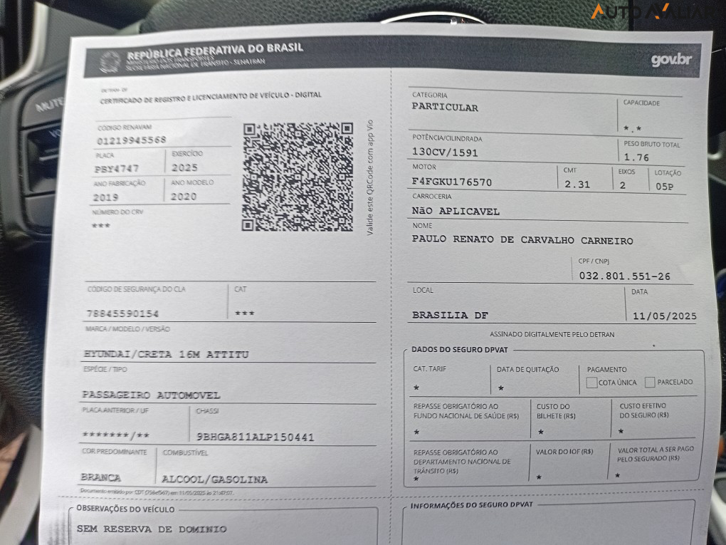 HYUNDAI CRETA 1.6 16V FLEX ATTITUDE MANUAL