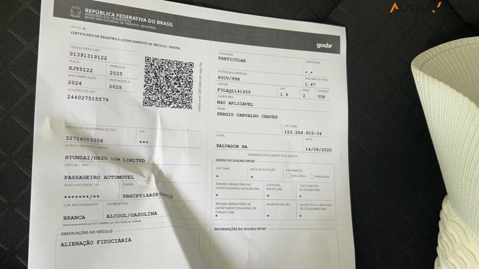 HYUNDAI HB20 1.0 12V FLEX LIMITED PLUS MANUAL