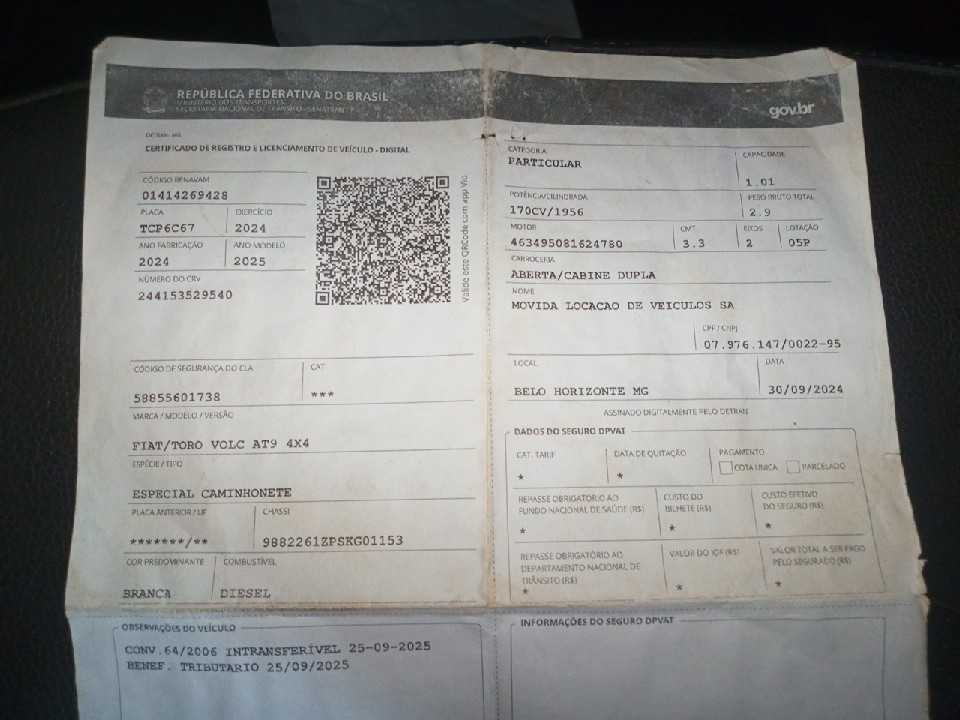FIAT TORO 2.0 16V TURBO DIESEL VOLCANO 4WD AT9