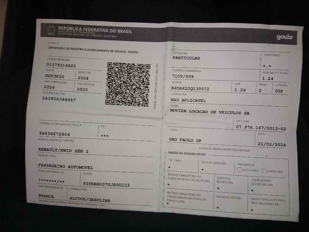 RENAULT KWID 1.0 12V SCE FLEX ZEN MANUAL