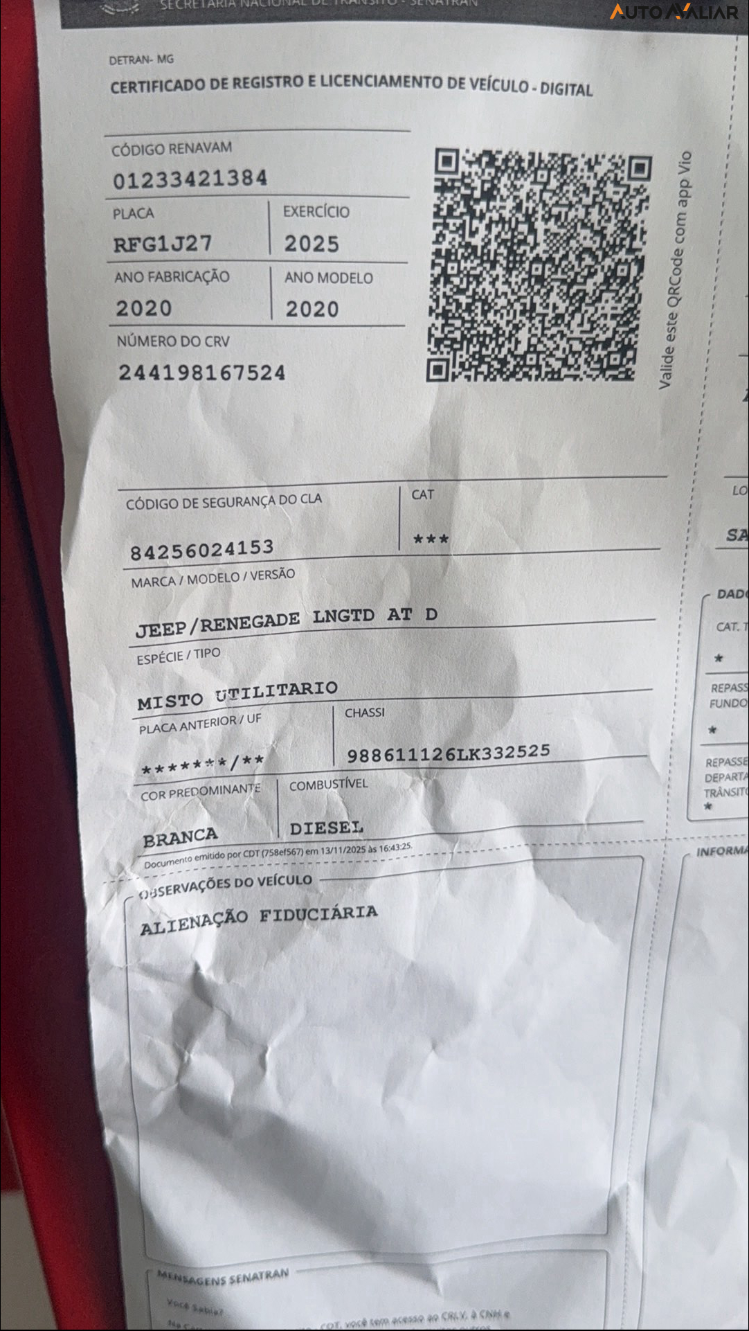 JEEP RENEGADE 2.0 16V TURBO DIESEL LONGITUDE 4P 4X4 AUTOMATICO